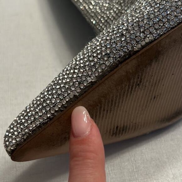 Steve Madden Callen Silver Rhinestone Ankle Pointed Toe 4.35" Mirror Heel 8 Boot - Picture 3 of 15